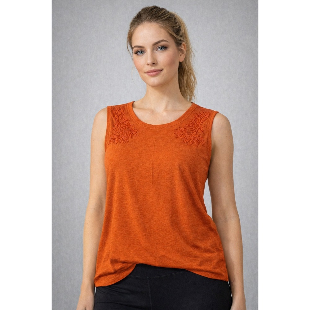 Gap Sleeveless Embroidered Tank Top Womens XL Orange Excellent Boho Summer